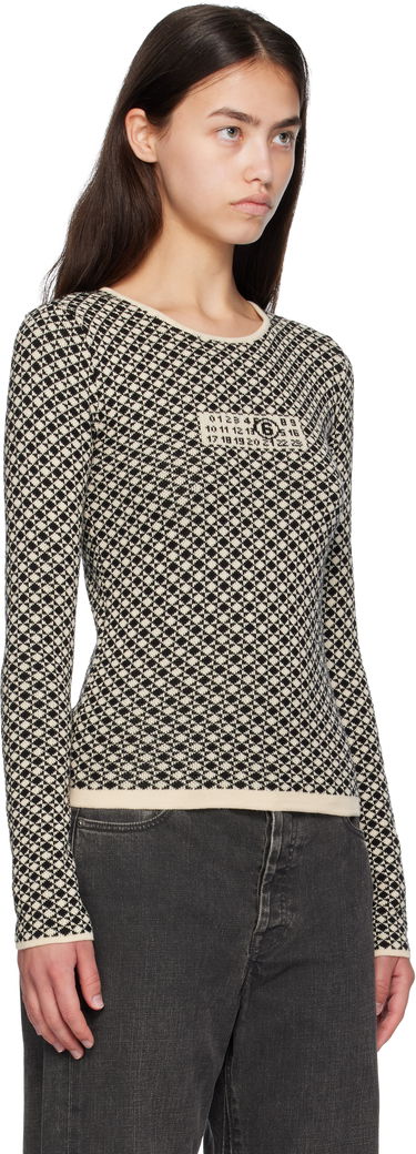 Džemper Maison Margiela MM6 Maison Margiela Allover Check Knit Sweater Bež | S52HL0050 M13137, 1