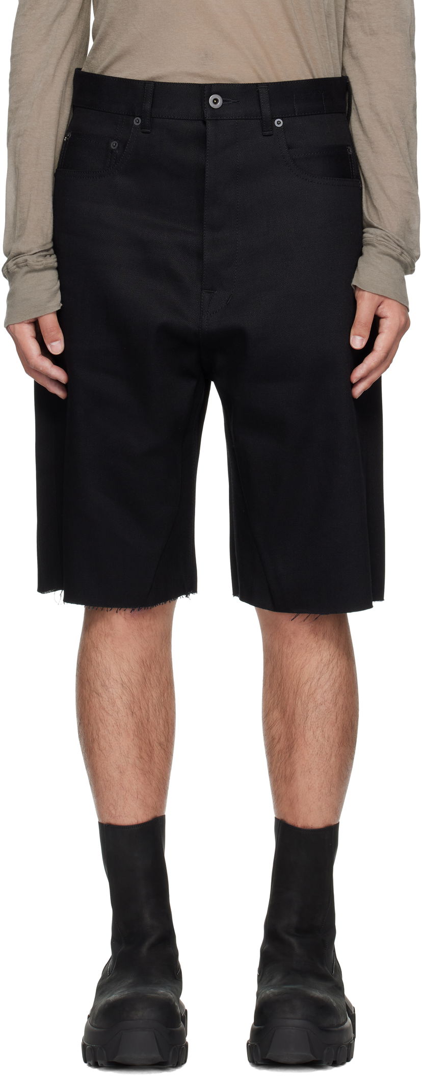 Kratke hlače Rick Owens DRKSHDW Hollywood Geth Cutoff Denim Shorts Crna | DL01E6397 BLKJP