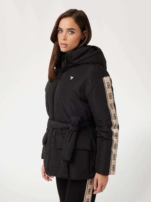 Pernata jakna GUESS Logo Band Puffer Jacket Crna | V4BL07WGMX2, 0
