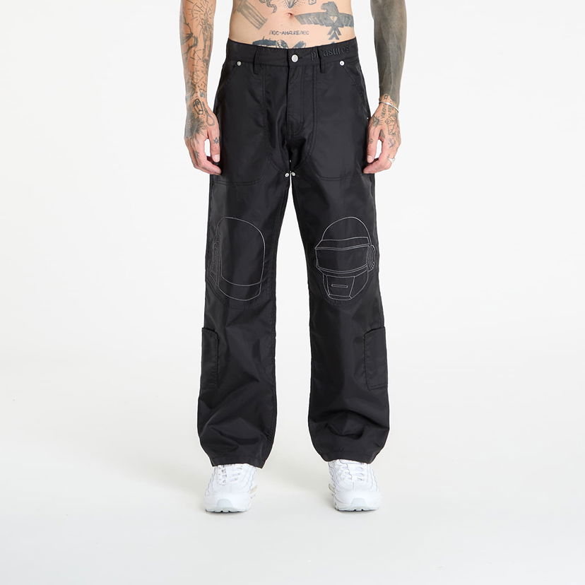 Hlače Pleasures PLEASURES Daft Club Helmets Nylon Work Pants Crna | P25DP009-BLACK
