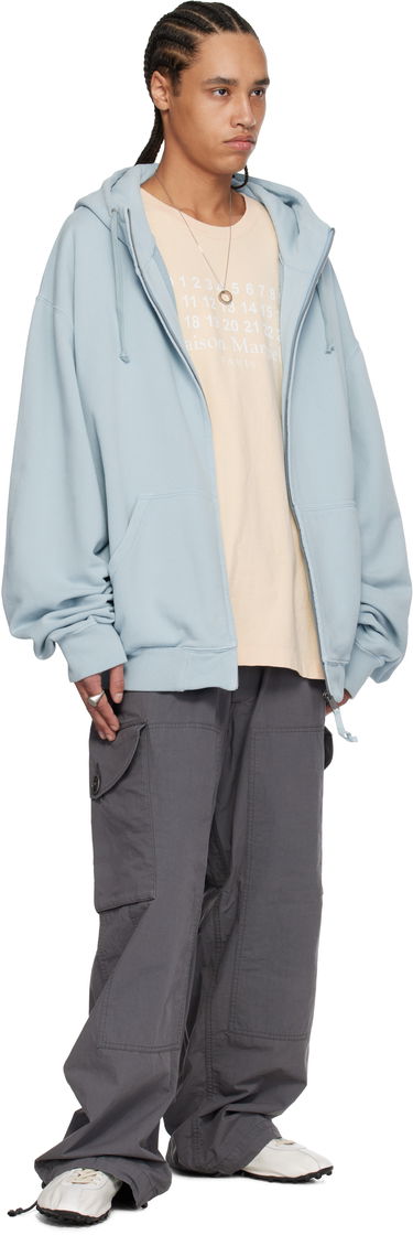 Dukserice Maison Margiela Maison Margiela Embroidered Logo Zip-Up Hoodie Plava | S50HG0047 M25017, 3