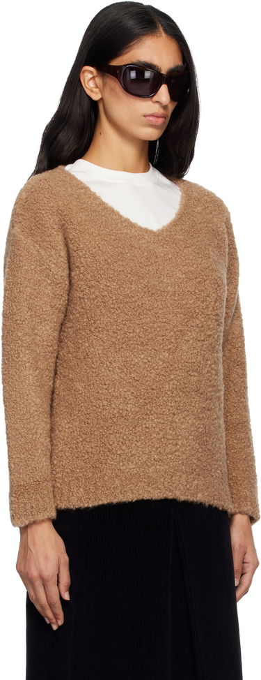 Džemper Max Mara Pantera Bouclé V-neck Sweater Smeđa | 2521366092600, 1