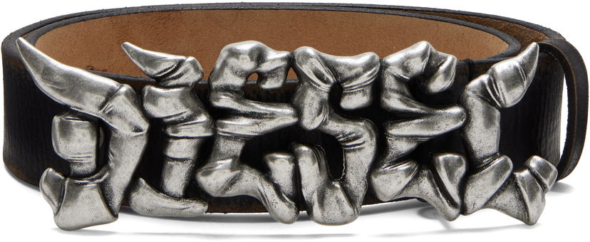 Pojasevi Diesel B-Graffiti Metallic Buckle Leather Belt Crna | X10598 PR080