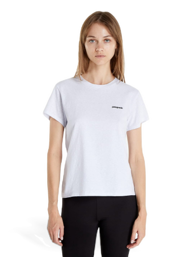Majica kratkih rukava Patagonia P-6 Logo Responsibili T-Shirt Bijela | 37567