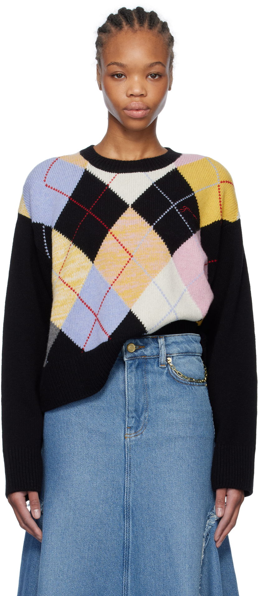 Džemper GANNI GANNI Harlequin Argyle Knit Sweater Višebojno | K2379