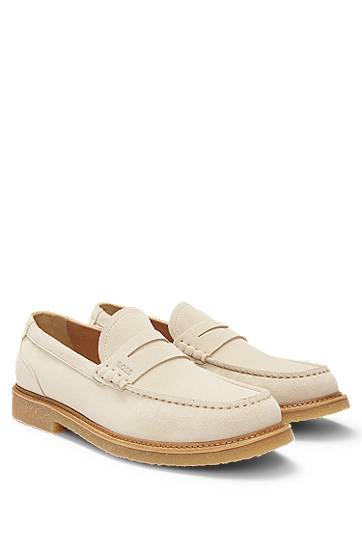 Dodaci BOSS Suede Moccasins with Crepe Outsole Bež | 50541772