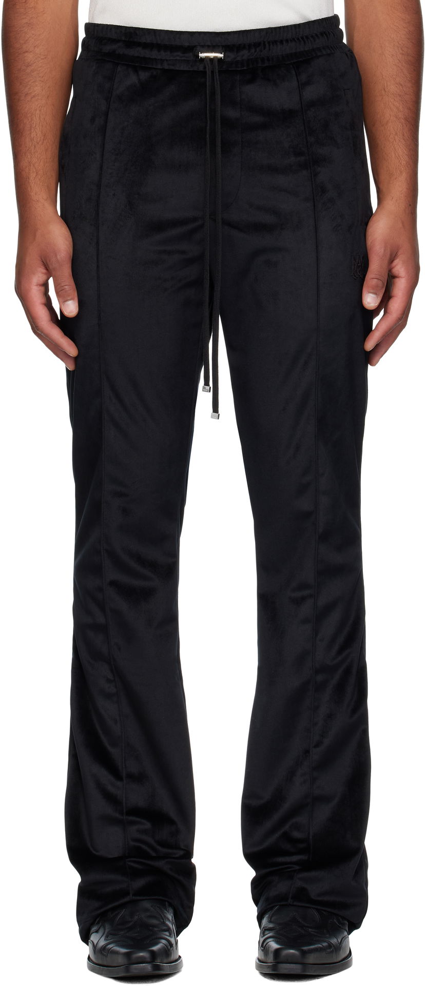 Trenirka AMIRI AMIRI Velvet Flare Track Pants Crna | AMPATP1023