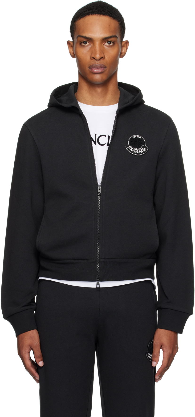 Dukserice Moncler Moncler Logo Cotton Zip-Up Hoodie Crna | K20918G0002389AZU