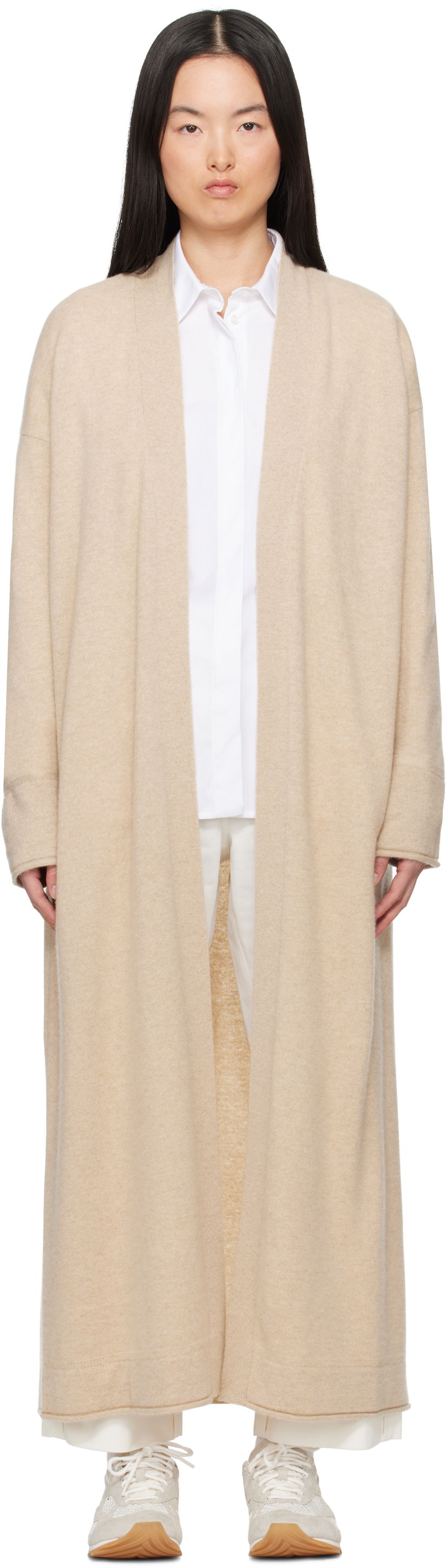 Džemper Max Mara Max Mara Asbuurg Longline Open Cardigan Bež | 2511341018600