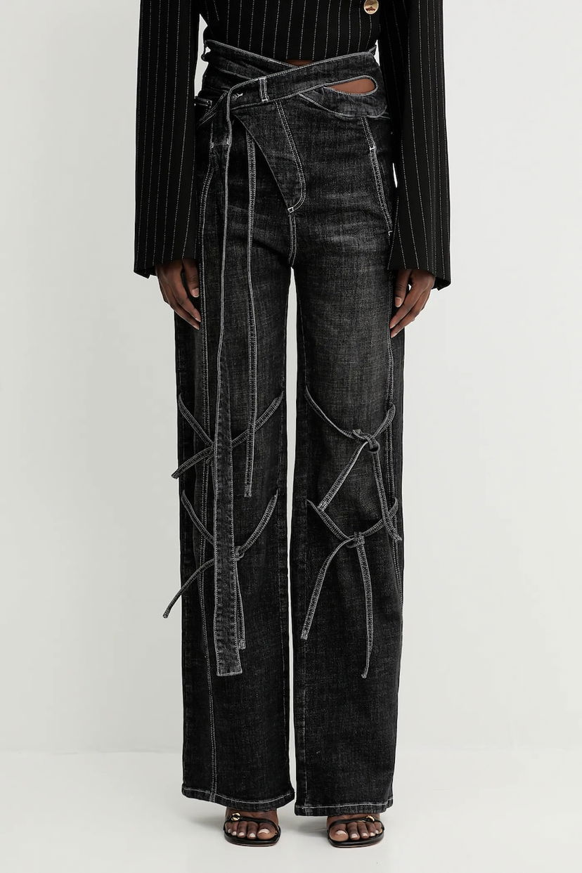 Jeans Ottolinger Ottolinger Strappy Signature Wrap High-Waist Jeans Crna | 117.202617.01