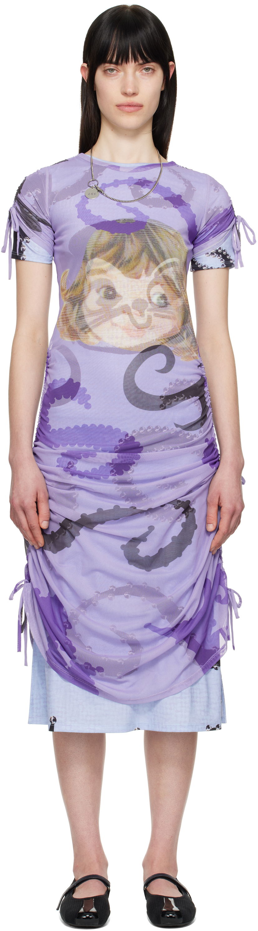 Haljina Chopova Lowena Chopova Lowena Ballast Short Sleeve Midi Dress Ljubičasta | 1301