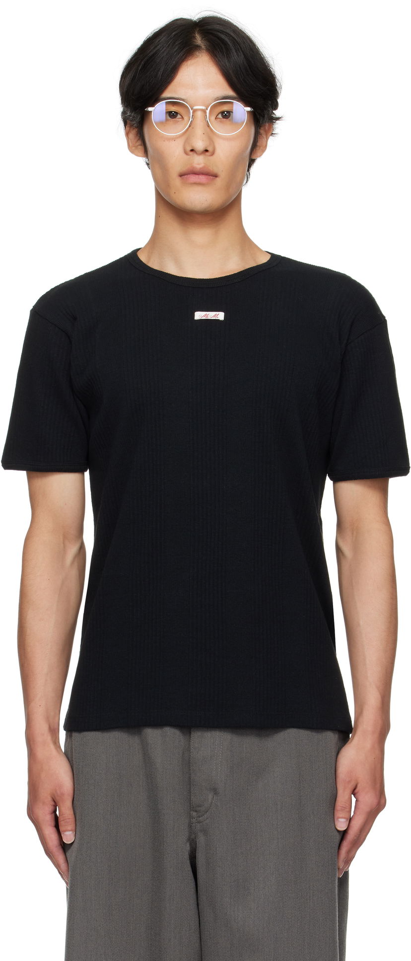 Majica kratkih rukava Maison Margiela Ribbed T-shirt Crna | S67GC0041 S24430