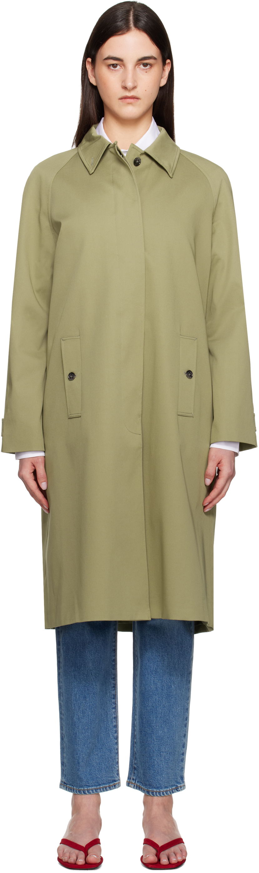 Trenčkot Anine Bing Anine Bing Randy Trench Coat Zelena | A-01-10887-AYG3