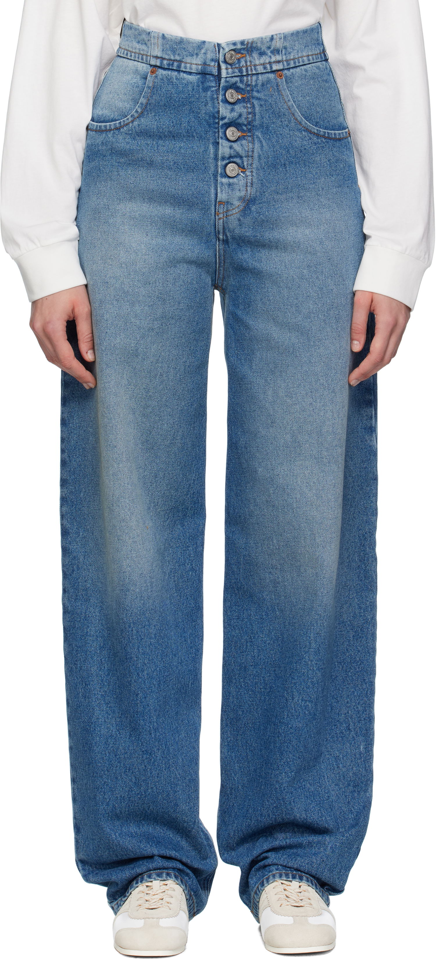 Jeans Maison Margiela MM6 Maison Margiela Straight-Leg Jeans Plava | S52LA0241 M30018, 0