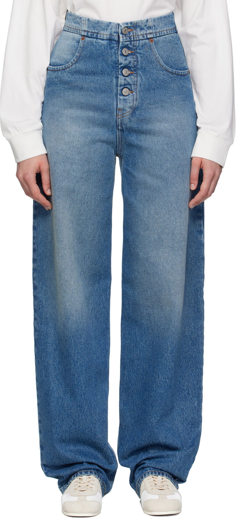 Jeans Maison Margiela MM6 Maison Margiela Straight-Leg Jeans Plava | S52LA0241 M30018