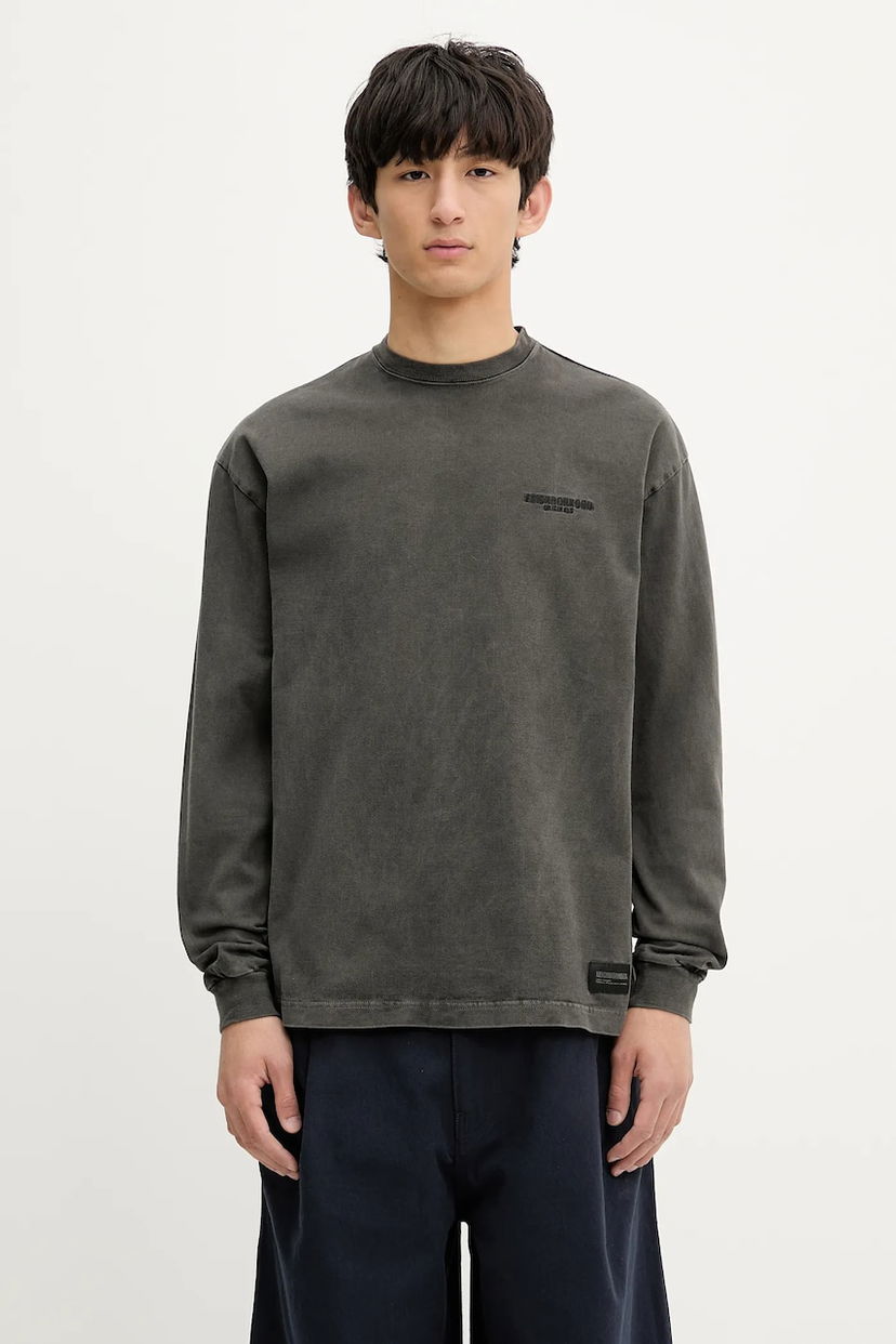 Majica kratkih rukava Neighborhood NEIGHBORHOOD Pigment Dyed Crewneck Ls Long Sleeve T-Shirt Siva | 251FPNH.CSM12