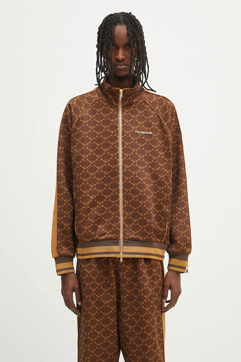 Trenerka BAPE A Bathing Ape College Monogram Logo Relaxed Fit Track Jacket Smeđa | 1L30115309