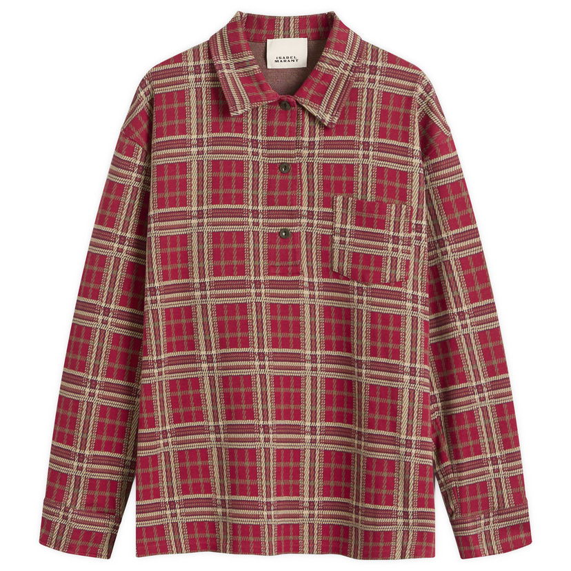 Košulja ISABEL MARANT Isabel Marant Bruna Check Shirt, Size Medium Crvena | 25HCH0261FA-C4K01I-70RD
