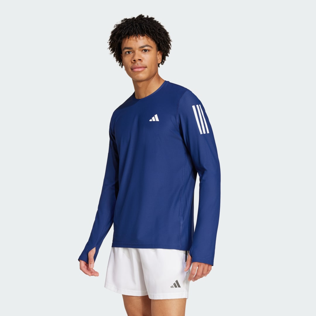 Majica kratkih rukava adidas Performance Own the Run Long Sleeve Running Tee Plava | IM5412, 0