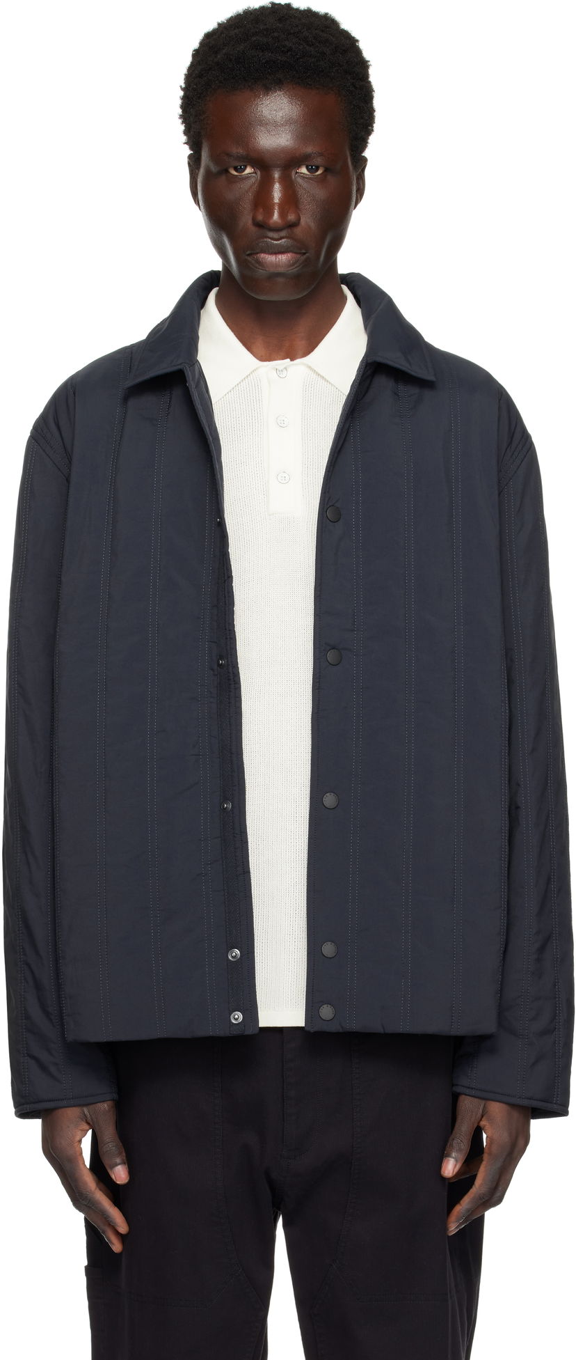 Jakna rag & bone Maxwell Quilted Button-Up Jacket Crna | MBW24H2007XWML