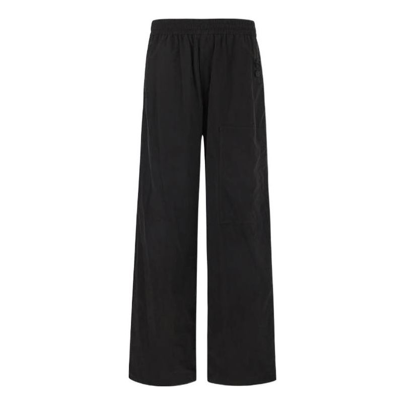 Trenirka Off-White Solid Color Elastic Waistband Straight-Leg Casual Pants Crna | OMCA238F22FAB0021000