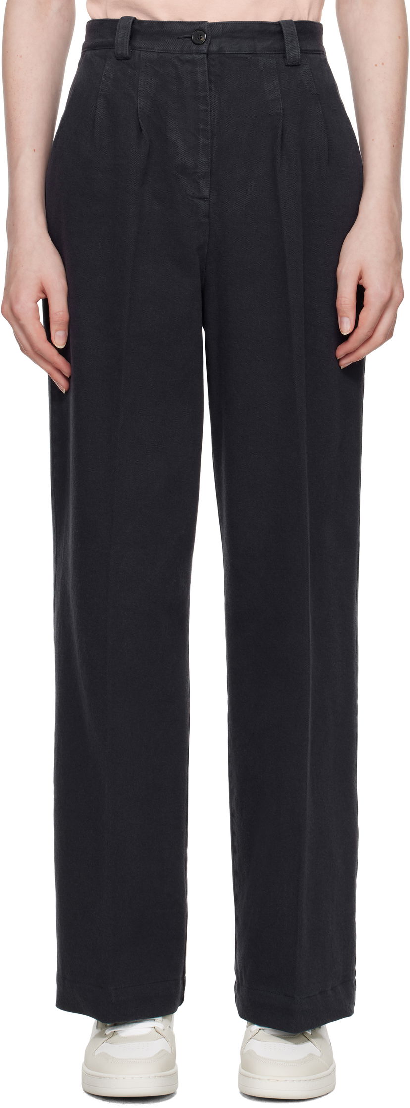 Hlače A.P.C. A.P.C. Tressie Wide-Leg Trousers Crna | COGZV-F08398