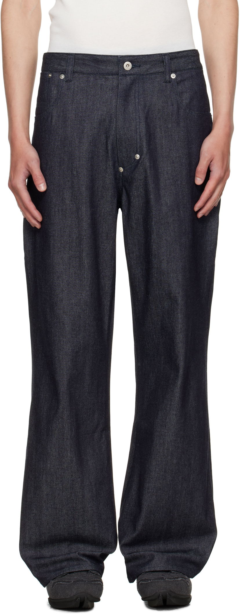 Jeans sage NATION SAGE NATION Straight Rivet Jeans Plava | S133 STRAIGHT RIVET TROUSER DENI
