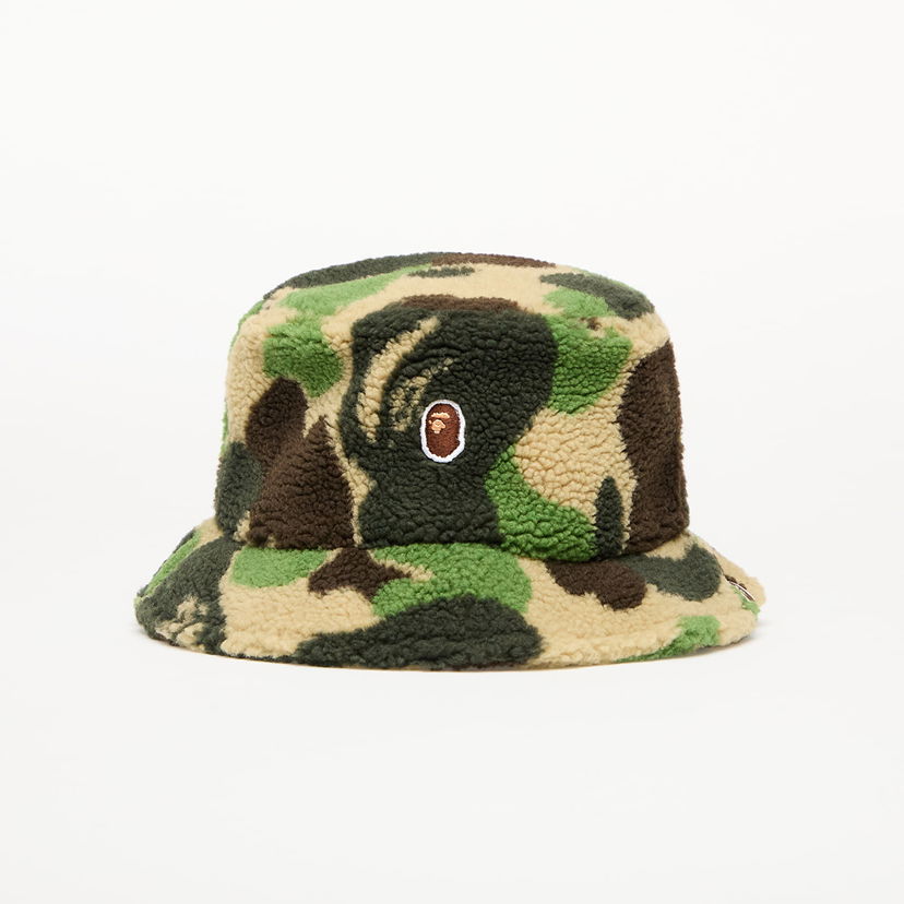 Šešir BAPE A BATHING APE Abc Camo Boa Fleece Bucket Hat Zelena | 001HTK801006M GRN