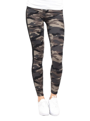Hlače i traperice Urban Classics Ladies Camo Stripe Leggings Siva | TB1530 Grey