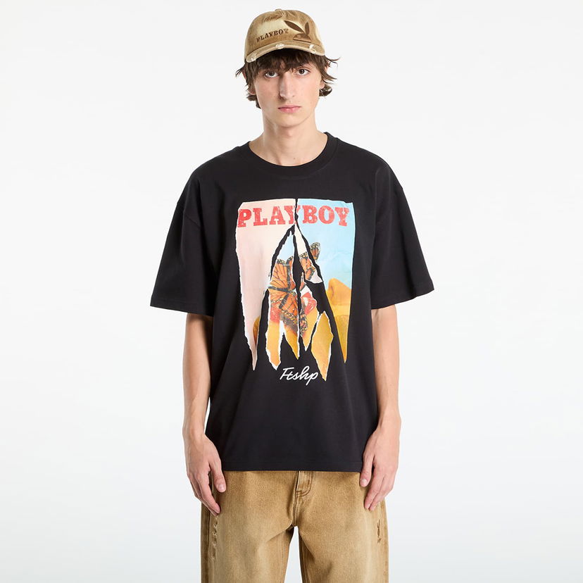 Majica kratkih rukava Footshop Playboy x FTSHP Butterfly Covers Tee UNISEX Black Crna | FTSHP_527