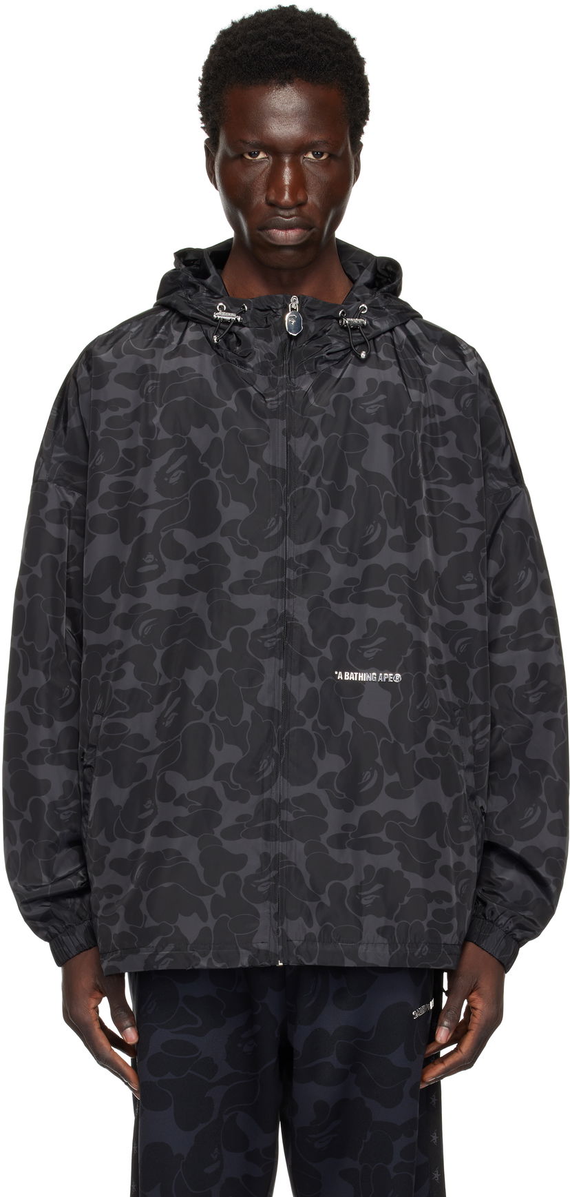 Vjetrovka BAPE Hooded Camo Print Jacket Crna | 0ZXLJMX40301NBKX