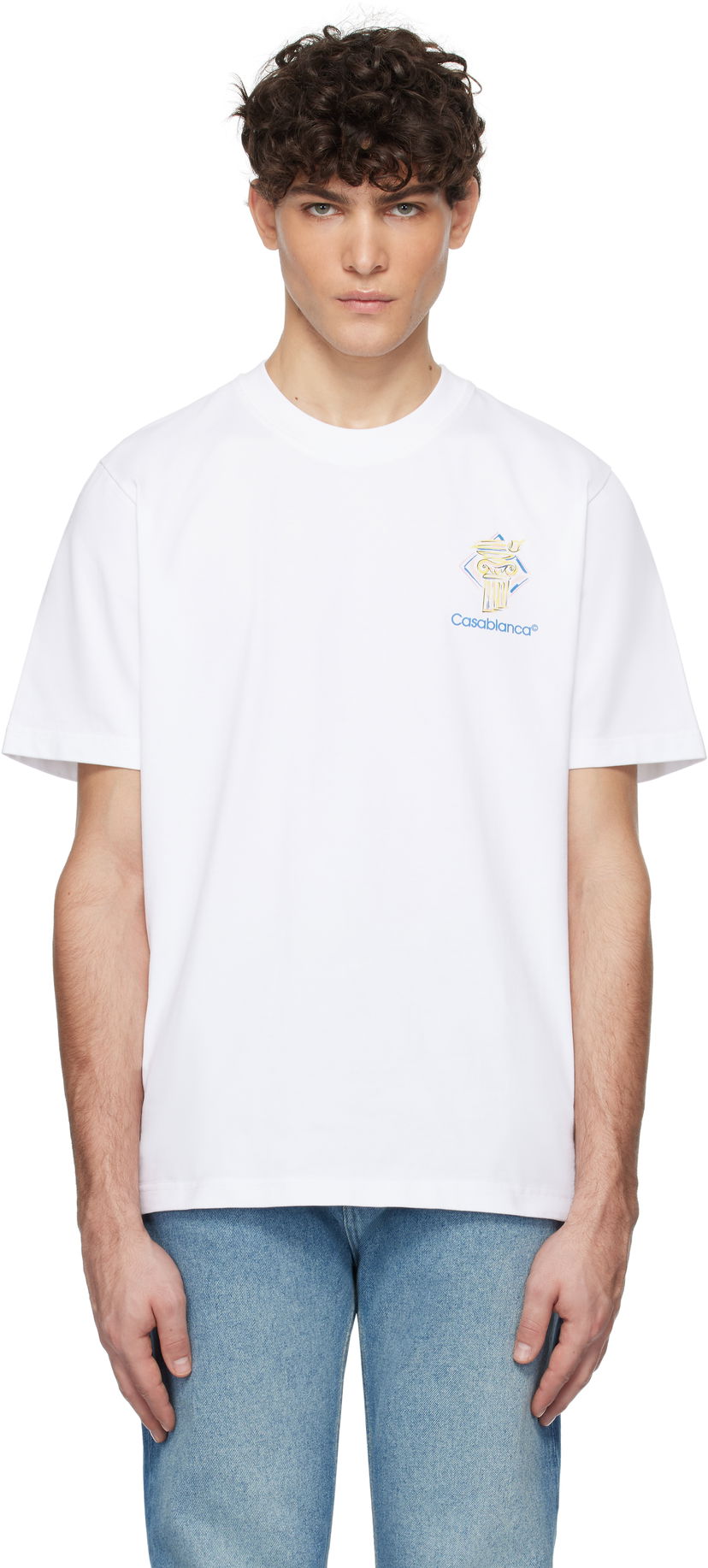 Majica kratkih rukava Casablanca Diamond Column Graphic T-Shirt Bijela | MPS25-JTS-001-04