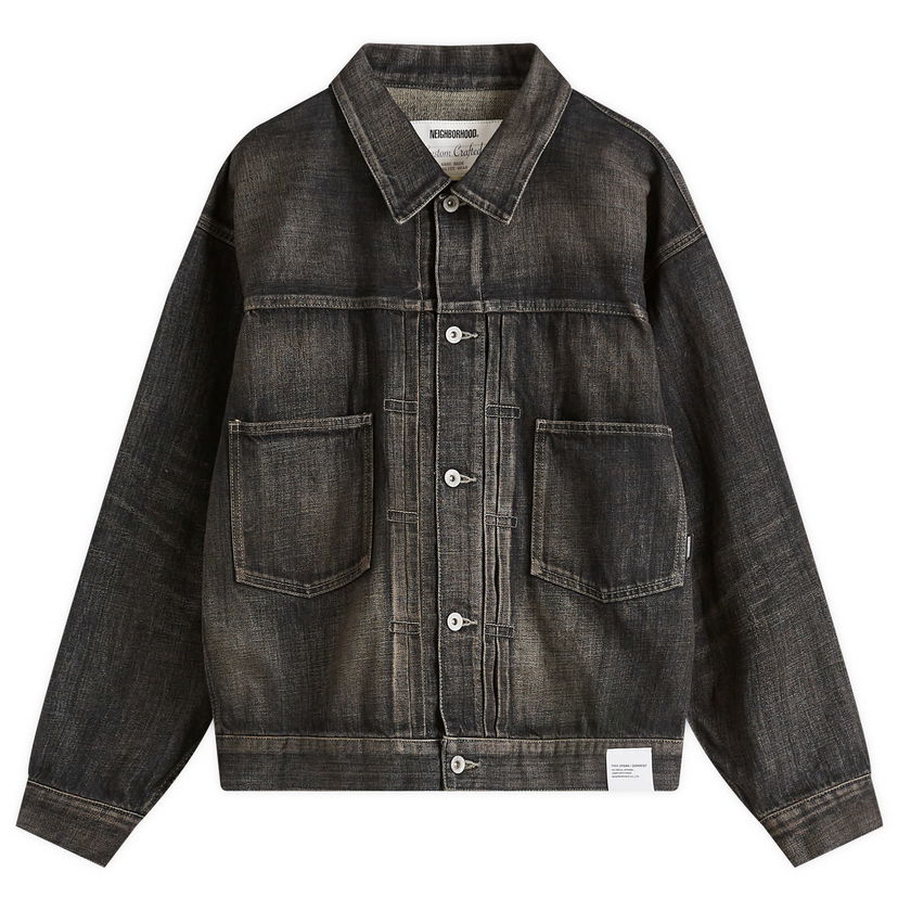 Jakna Neighborhood Neighborhood Washed Denim Type-2 Jacket, Size Large Crna | 251XBNH-JKM02-BLK