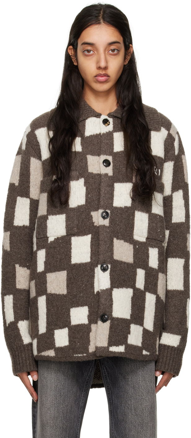 Džemper AMIRI Checkered Wool Jacket Smeđa | PS23MKL002-210