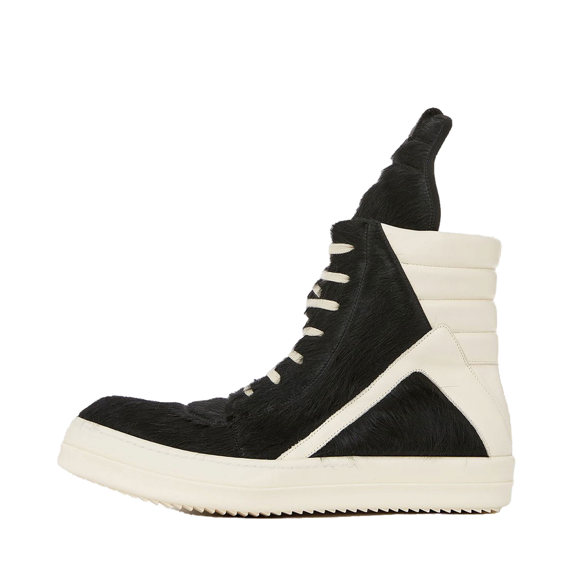 Tenisice i cipele Rick Owens GeoBasket Cow Fur Black Milk Crna | RR02B2894LHL-911