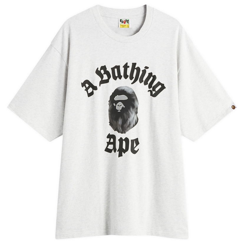 Majica kratkih rukava BAPE A Bathing Ape Gothic College T-Shirt Siva | 001TEL801330M-GRY