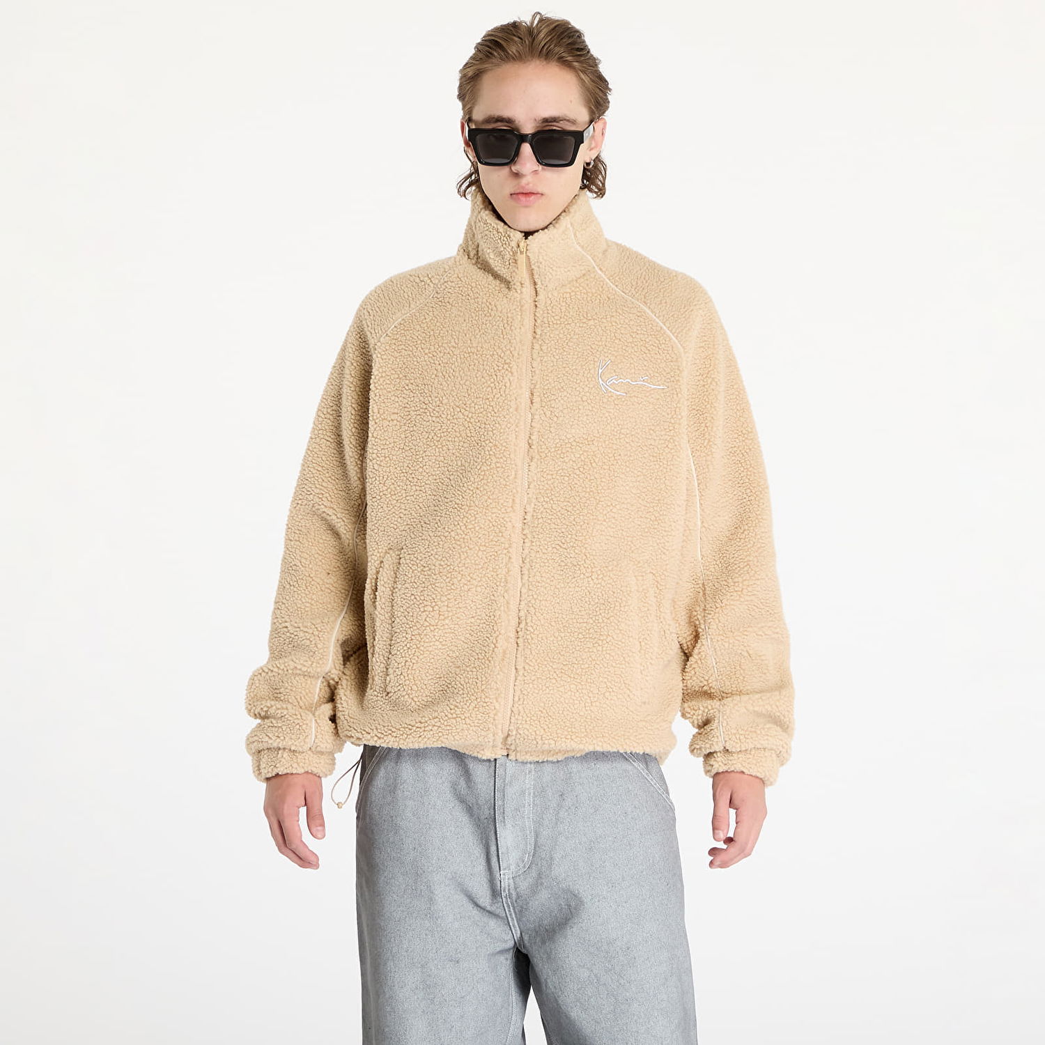 Jakna Karl Kani Jacket Metal Signature Teddy Jacket Sand/ Light Sand S Bež | 60780007, 0