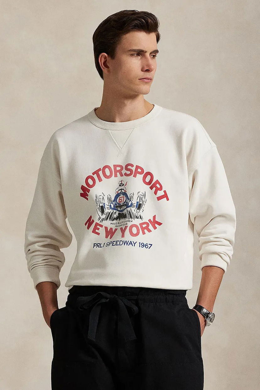 Dukserice Polo by Ralph Lauren Polo Ralph Lauren Long Sleeve Motorsport Graphic Sweatshirt Bijela | 710972336