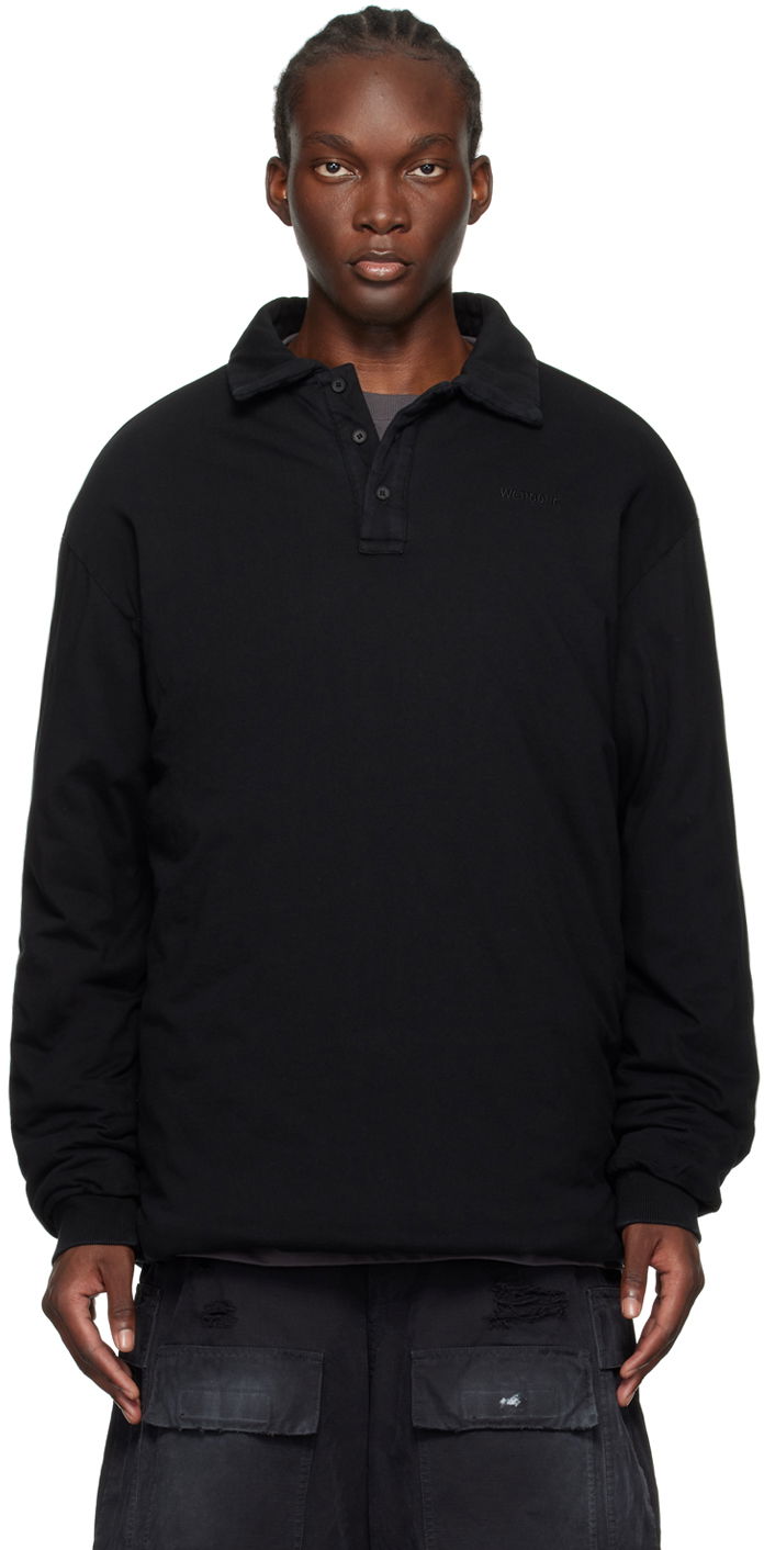 Džemper We11done Padded Long Sleeve Polo Crna | WD-TT2-24-739-U-BK