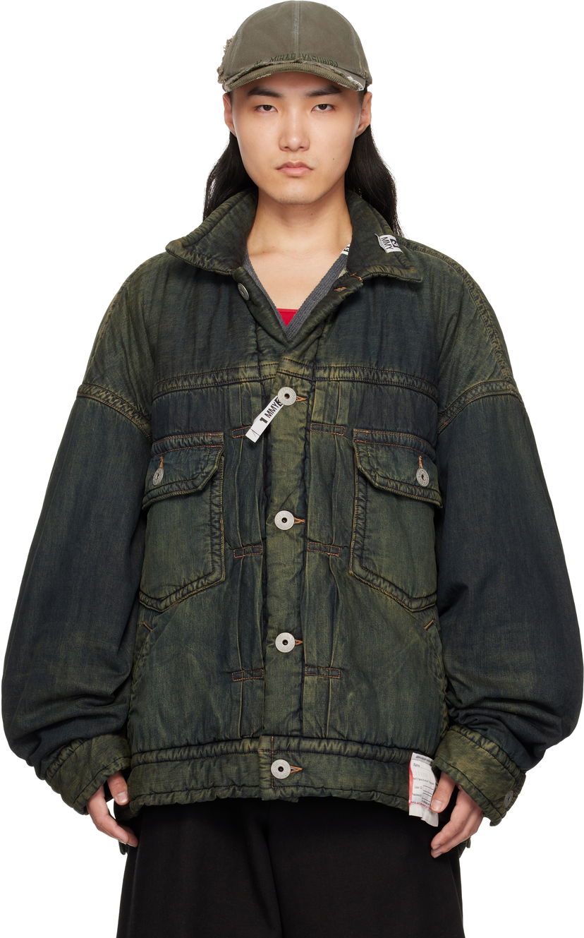 Pernata jakna Maison MIHARA YASUHIRO Maison MIHARA YASUHIRO Huge Puffer Denim Jacket Zelena | A13BL023