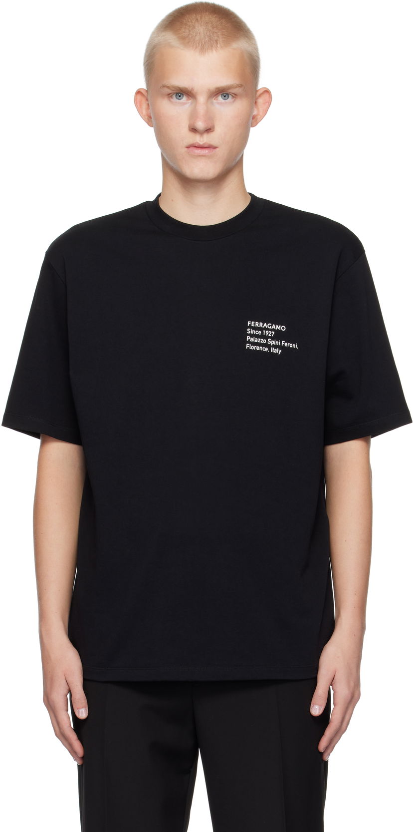 Majica kratkih rukava FERRAGAMO Ferragamo Printed T-Shirt Crna | 777888