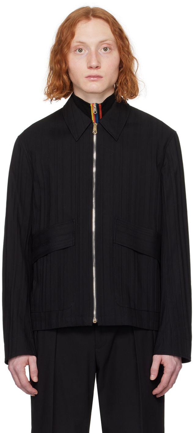 Jakna Paul Smith Paul Smith Embossed Zip-Up Jacket Crna | M1R-705Y-M02221-79