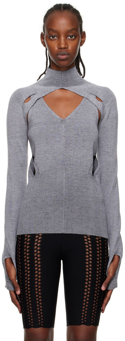 Džemper Dion Lee Cutout Turtleneck Top Siva | C7078P22