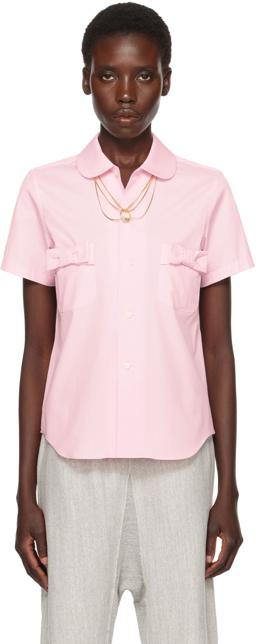 Košulja Comme des Garçons Girl Cotton Bow Pocket Shirt Ružičasta | NO-B007-051-2