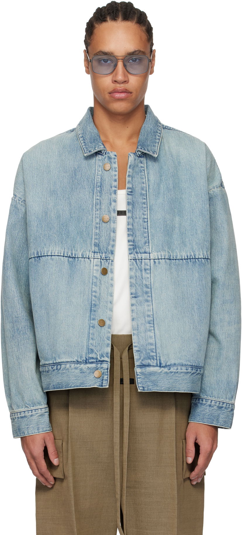 Jakna Fear of God Fear of God Trucker Denim Jacket Plava | FGE230-318DNM