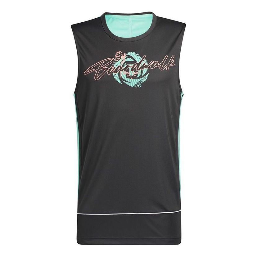 Majica bez rukava adidas Originals Boardwalk Rose Graphic Print Basketball Tank Top Crna | GP9771