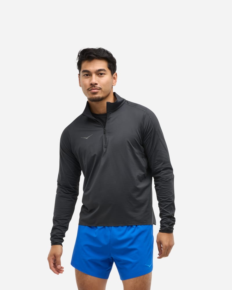 Dukserice Hoka One One GlideTech Quarter Zip Running Jacket Crna | 1164156-BLK