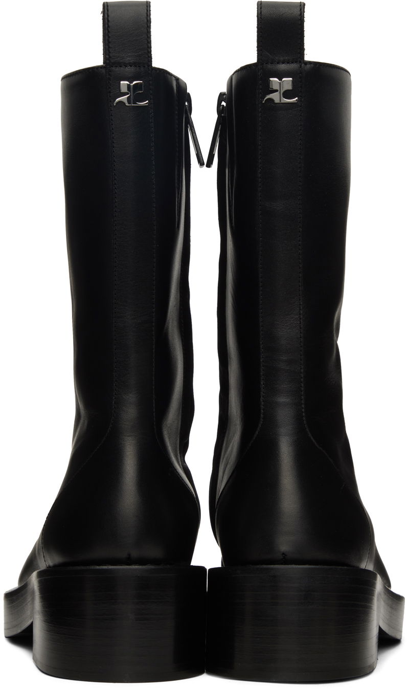 Tenisice i cipele Courrèges Leather Platform Boots Crna | 323SAB012CV0021, 1