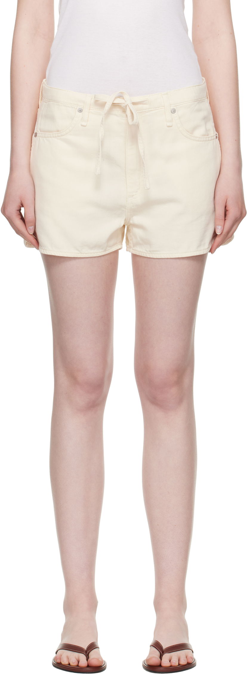 Kratke hlače rag & bone rag & bone Nolan Featherweight Drawstring Denim Shorts Bež | WDD25P9005UFEC