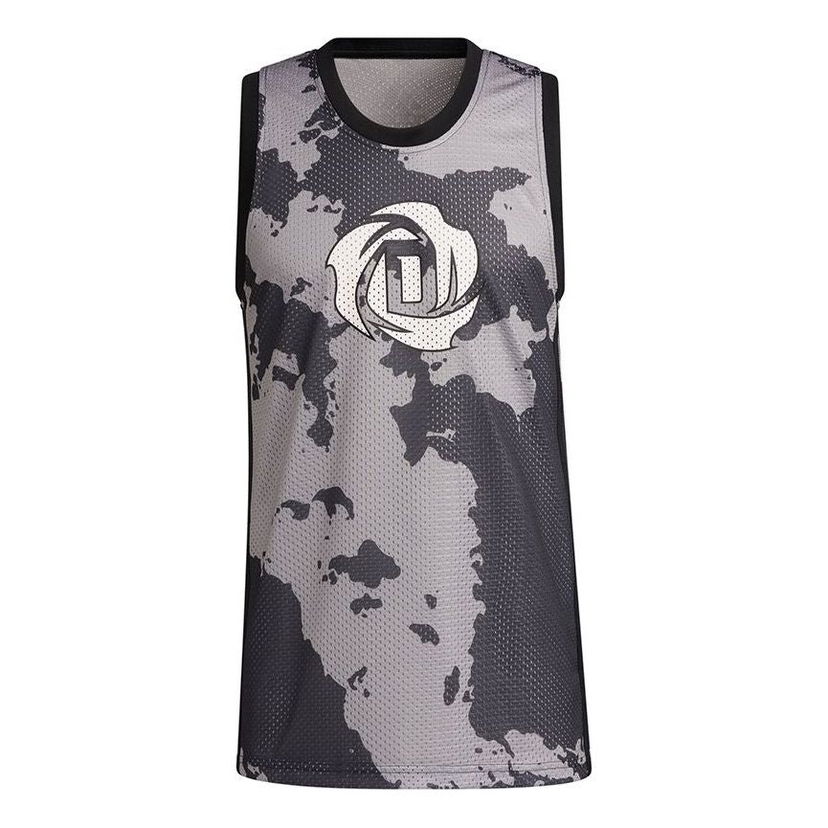 Majica bez rukava adidas Originals adidas x Ross Crossover Logo Pattern Basketball Vest Siva | GV4698